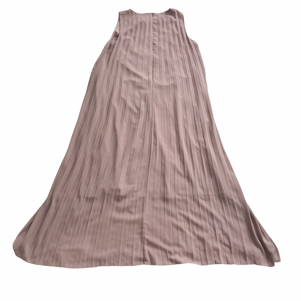 ELLIE MAKIR MIDI PLEATED DRESS MODEST HIGH-LOW HEM WOMEN SIZE LARGE - Picture 8 of 15